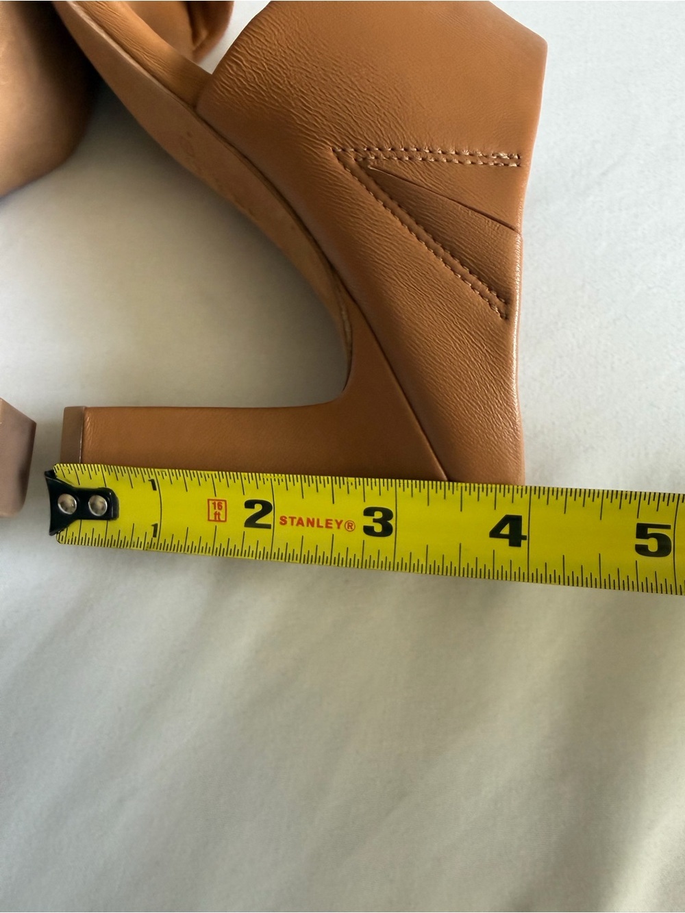 Vince "Quinn" Brown Tan Suede Leather High Block Heel Mule Sandals - Picture 13 of 15